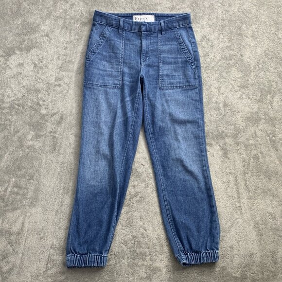 Frank & Eileen Jameson Jeans Womens 0 Blue Utility Denim Joggers Casual - Picture 3 of 13